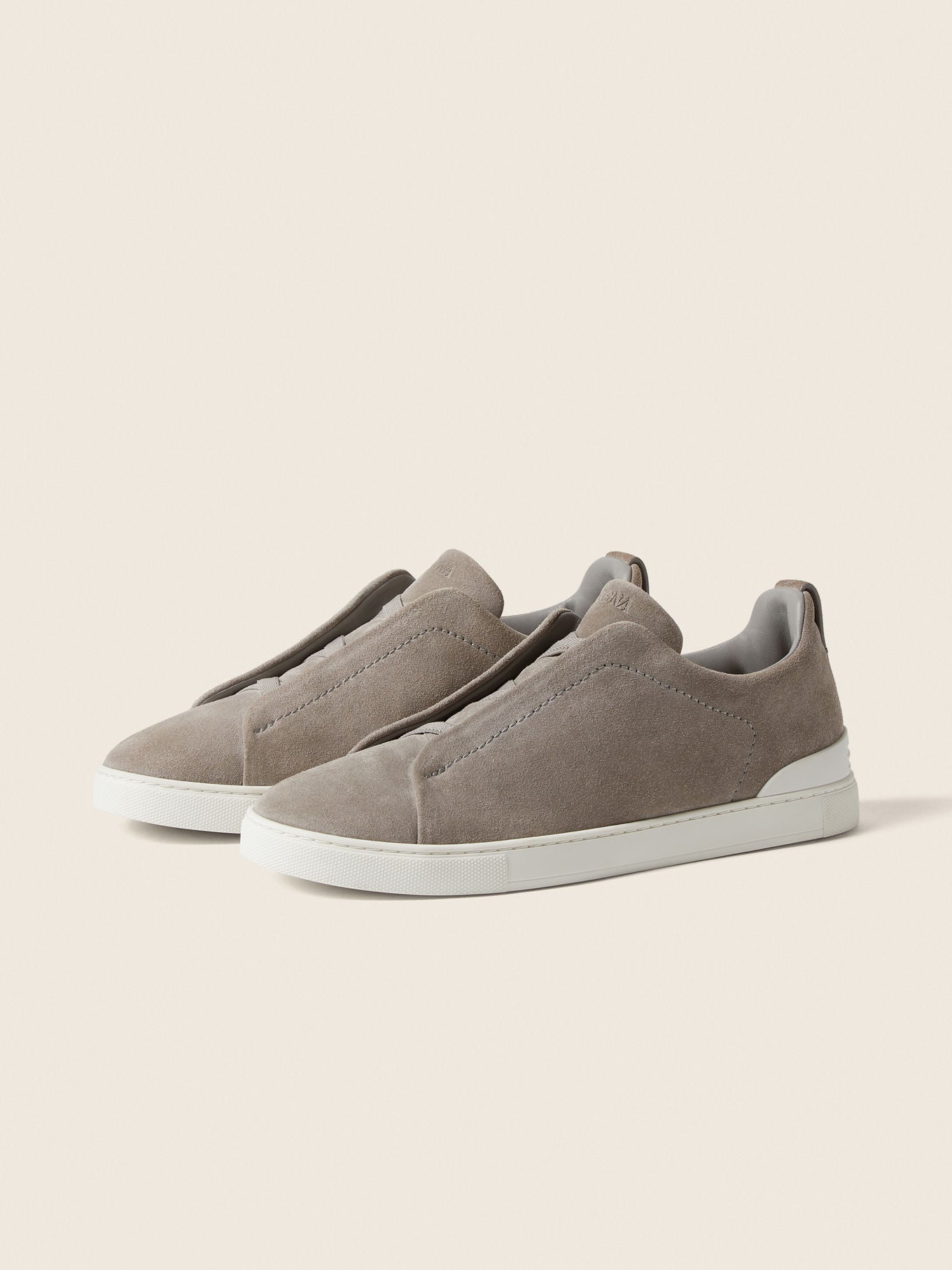 Triple Stitch Suede Slip-On Sneaker – Gray