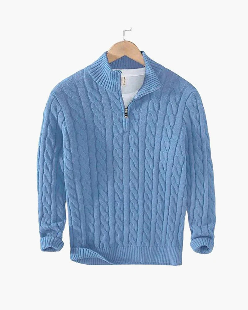 Half-Zip Cable Sweater