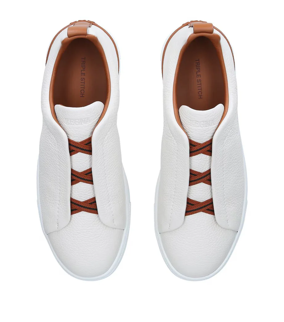 Triple Stitch Leather Sneakers