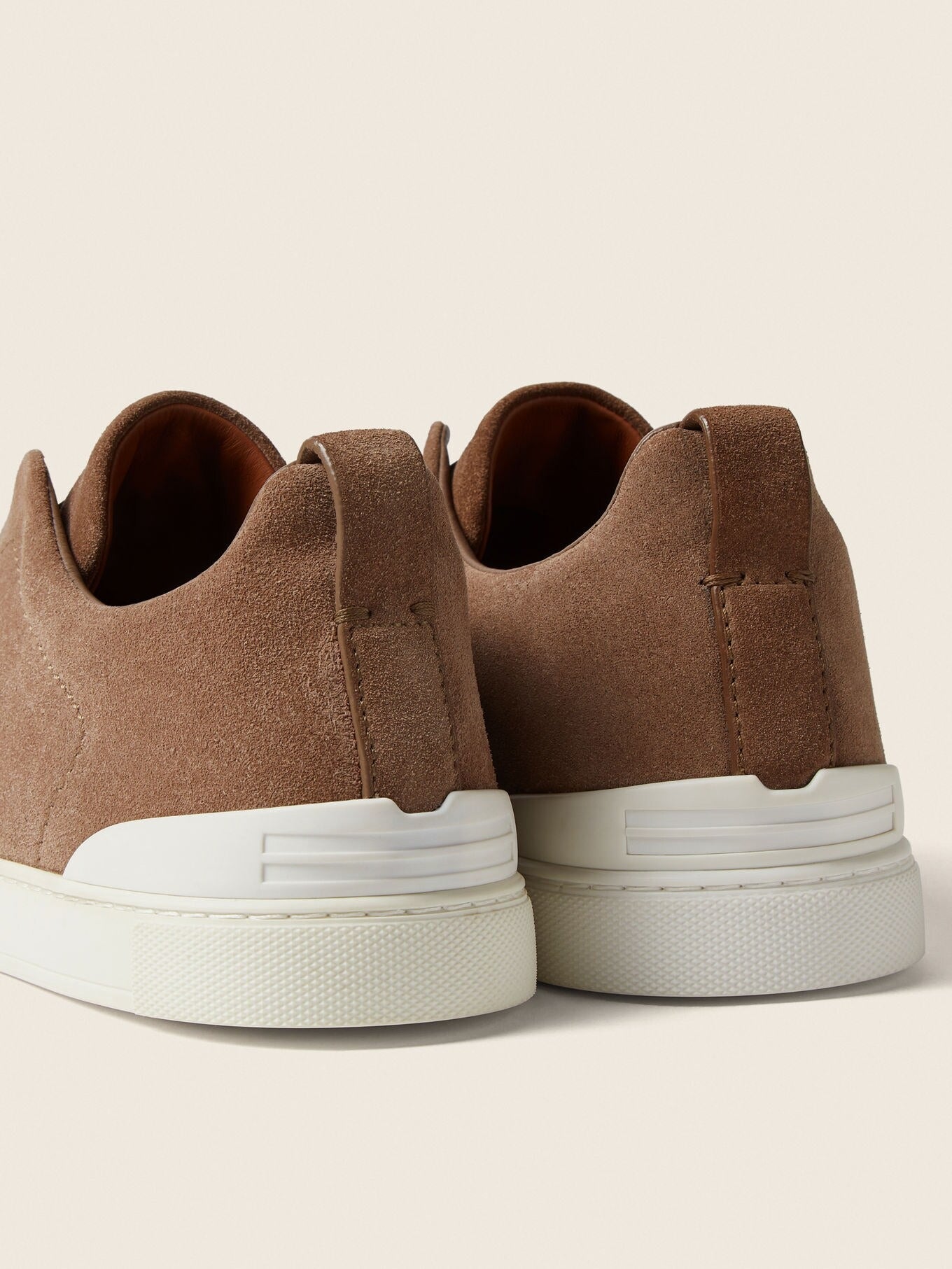 Triple Stitch Suede Slip-On Sneaker – Dark Beige