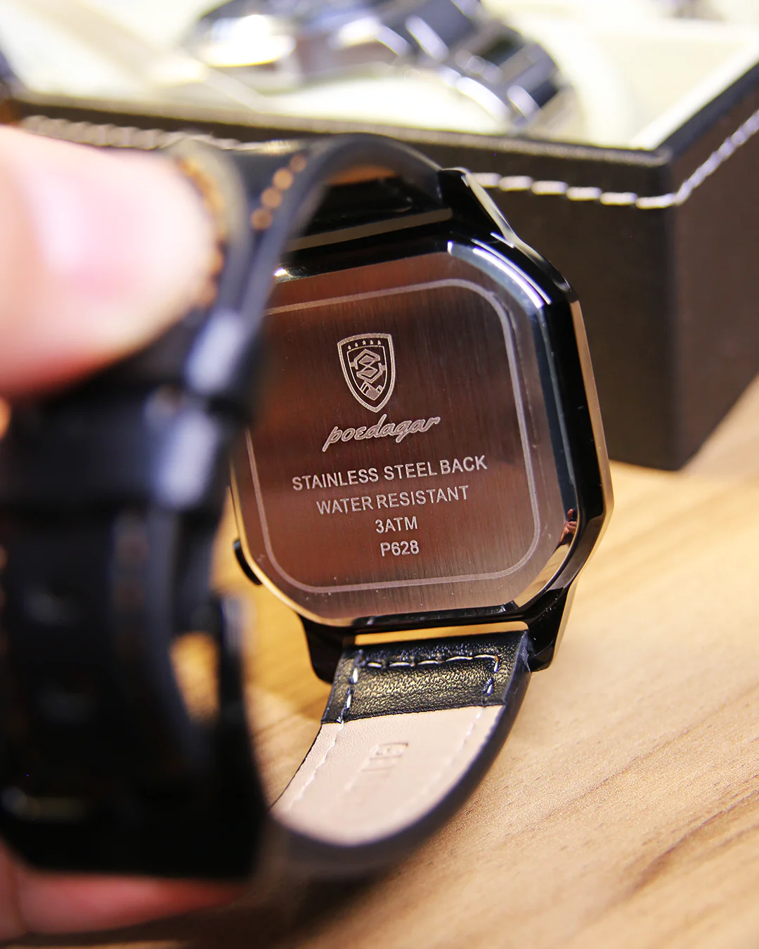 Apex Square Chronograph Watch - Black