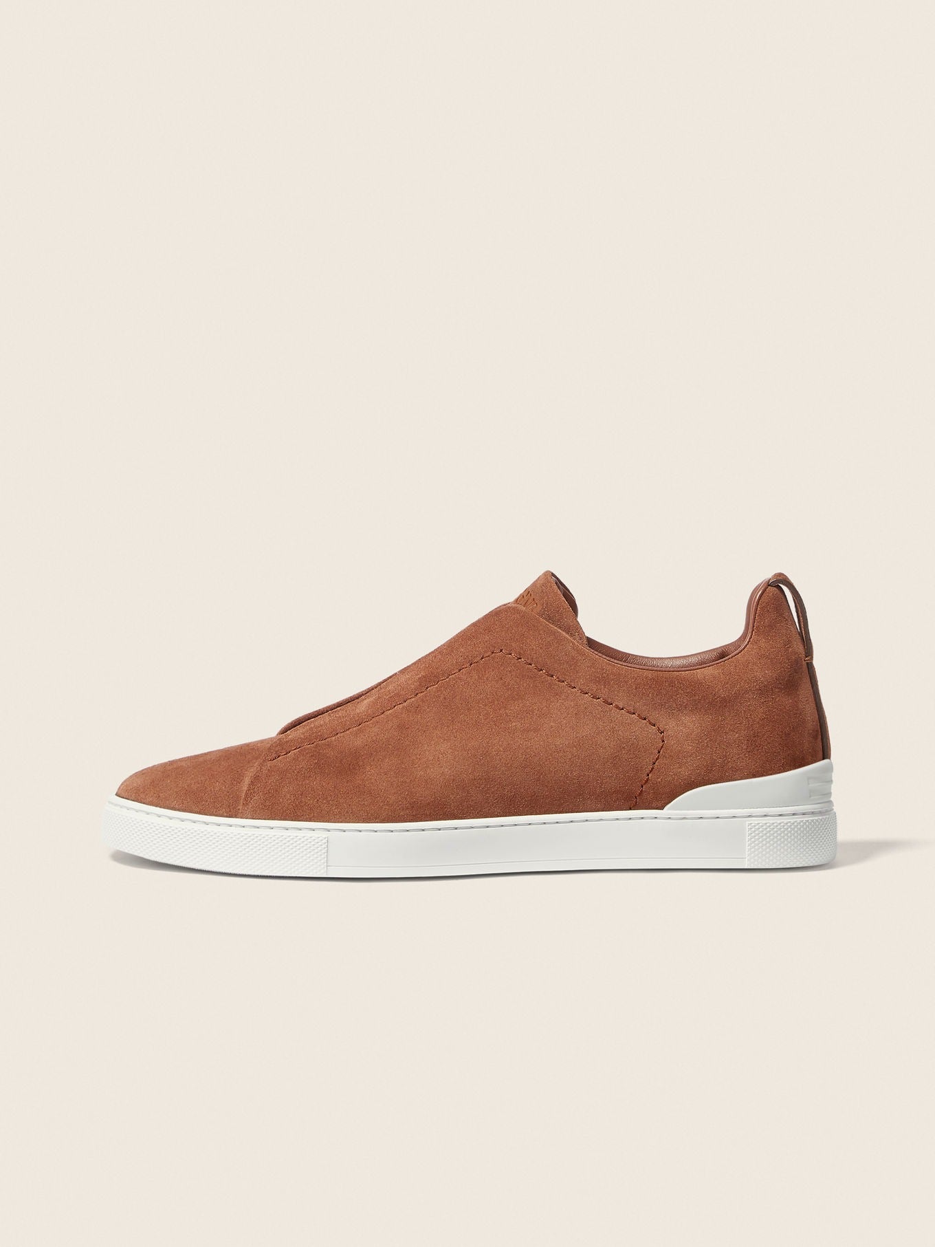 Triple Stitch Suede Slip-On Sneaker – Tobacco