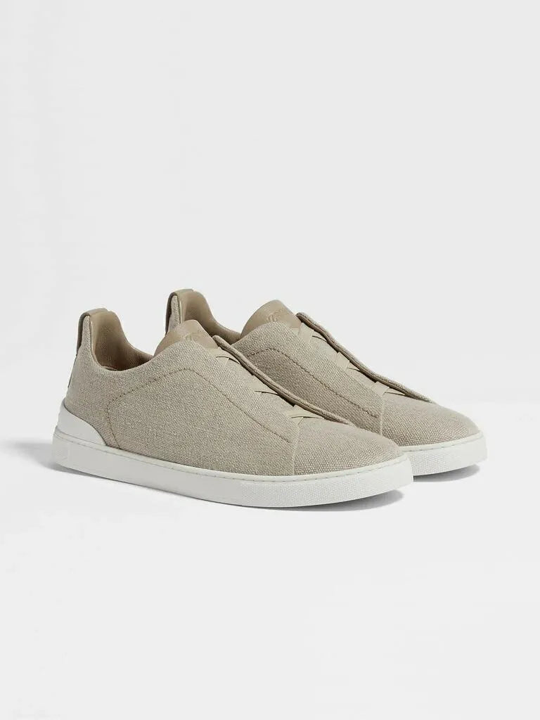 Triple Stitch Canvas Sneakers – Sand