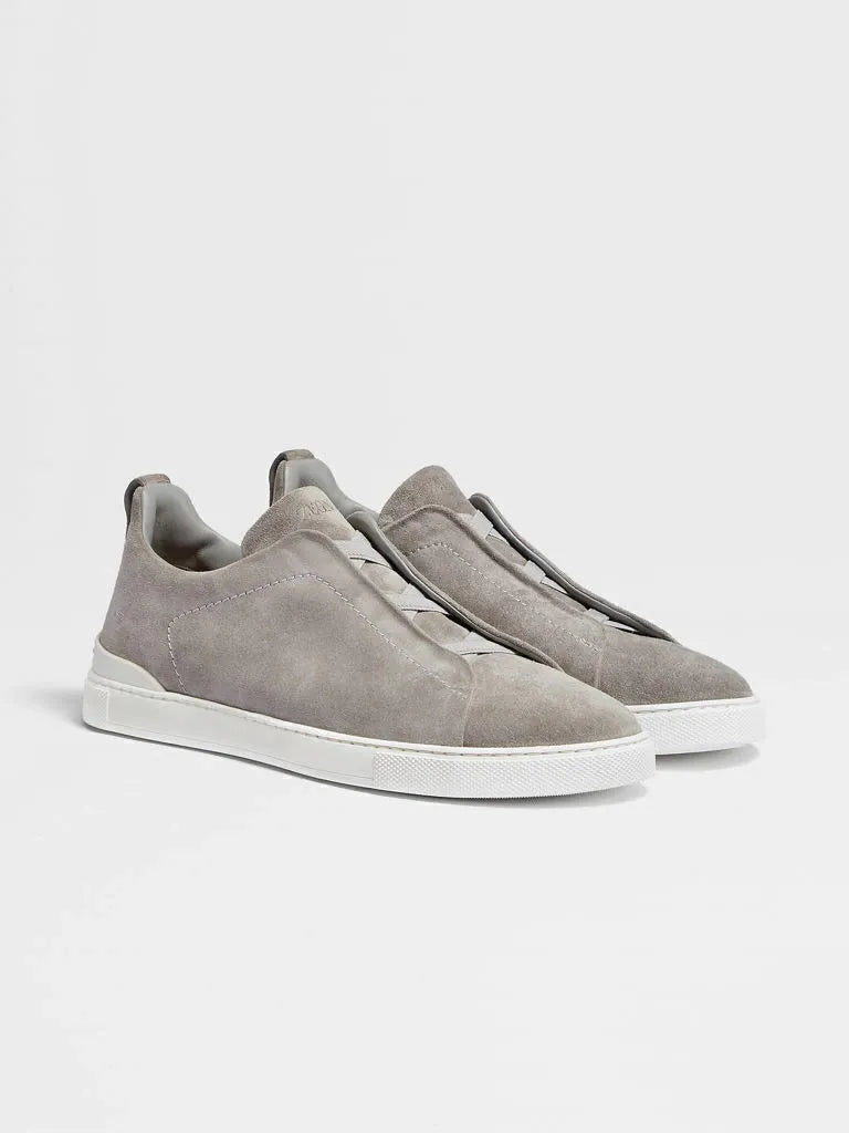 Triple Stitch Grey Suede Sneakers